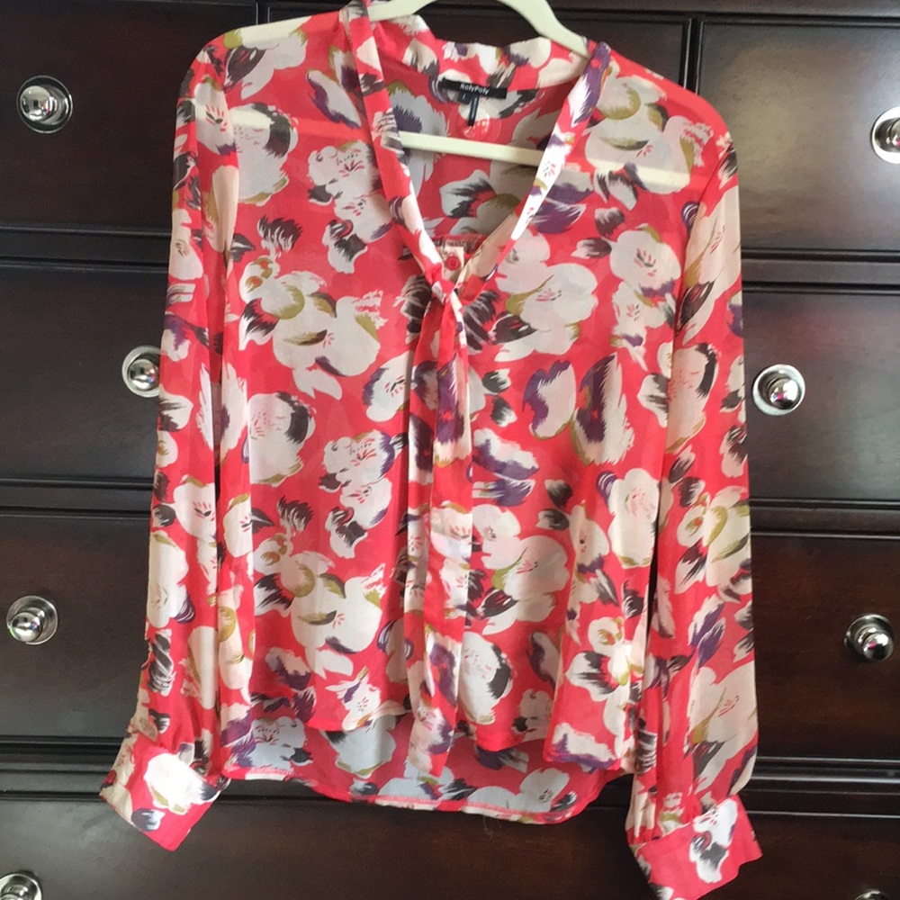 Beautiful Sheer Button Down Top Size L